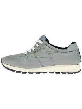 Prada Nylon Lace Up Sneakers Gray